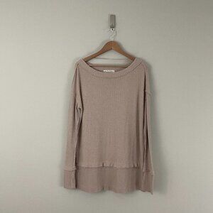 Free People We The Free Beige North Shore Thermal Tunic Size XS
